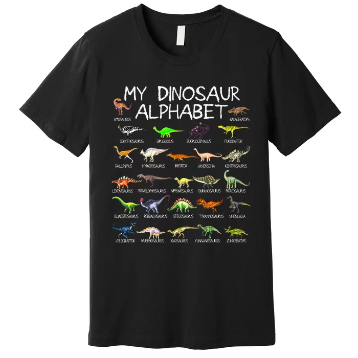 Dinosaur Alphabet Dino ABC For Kids Men Women Dinosaur Premium T-Shirt