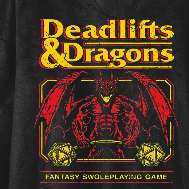 Deadlifts And Dragons Workout Fitness Swole Hooded Wearable Blanket