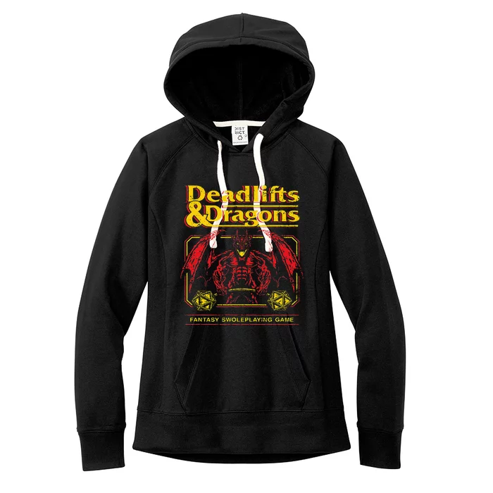 Deadlifts And Dragons Workout Fitness Swole Women's Fleece Hoodie