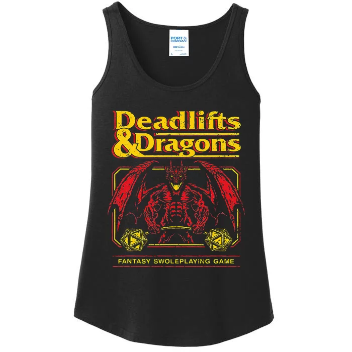 Deadlifts And Dragons Workout Fitness Swole Ladies Essential Tank