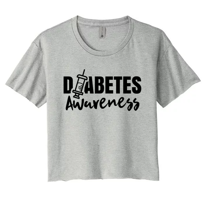 Diabetes Awareness Diabetic Insulin Diabetician Gift Women's Crop Top Tee