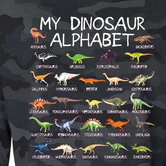 Dinosaur Alphabet Dino ABC For Dinosaur Cropped Pullover Crew