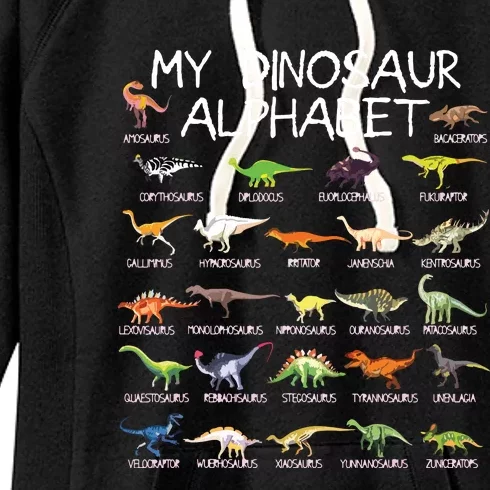 Dinosaur Alphabet Dino ABC For Dinosaur Women's Fleece Hoodie