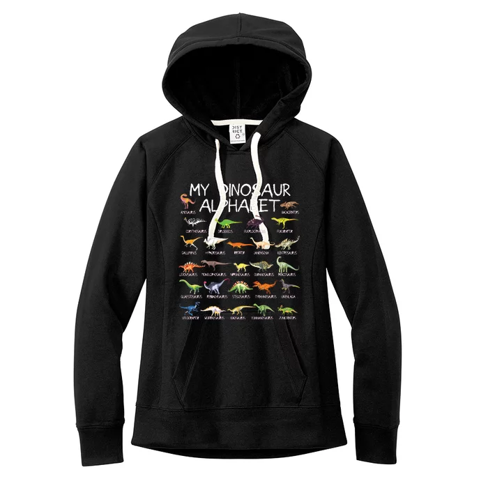 Dinosaur Alphabet Dino ABC For Dinosaur Women's Fleece Hoodie