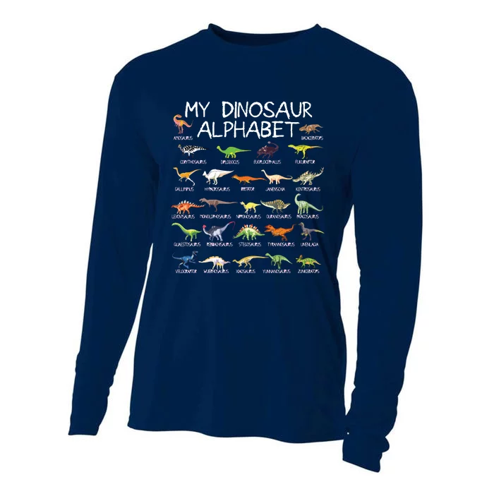 Dinosaur Alphabet Dino ABC For Dinosaur Cooling Performance Long Sleeve Crew