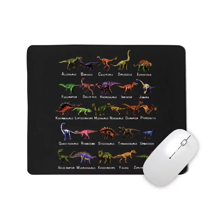 Dinosaur Alphabet Dino Pre Historic Animal Dinosaur Lover Mousepad