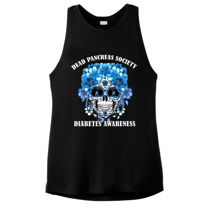 Diabetes Awareness Dead Pancreas Society Halloween Ghost Ladies Tri-Blend Wicking Tank