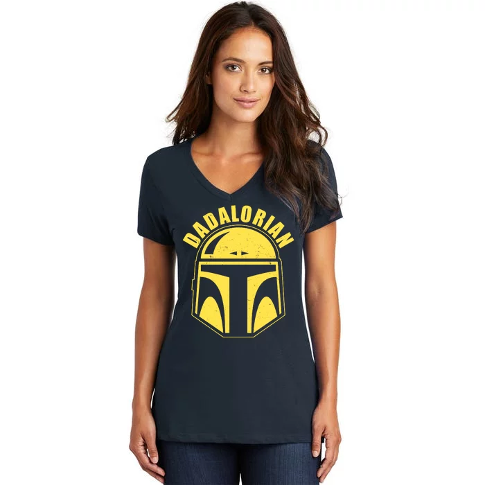 Dadalorian Helmet Women's V-Neck T-Shirt