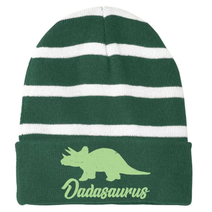 Dadasaurus Striped Beanie with Solid Band