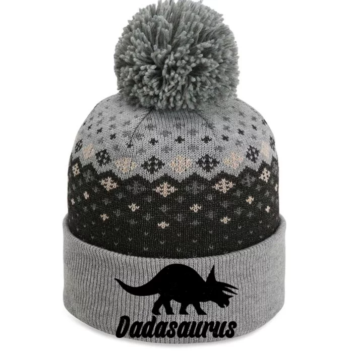 Dadasaurus Dinosaur Father's Day The Baniff Cuffed Pom Beanie