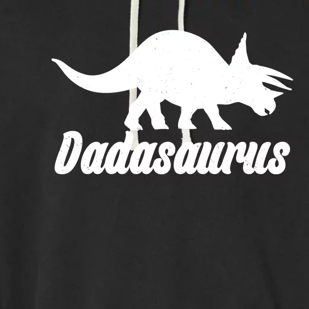 Dadasaurus Dinosaur Father's Day Garment-Dyed Fleece Hoodie