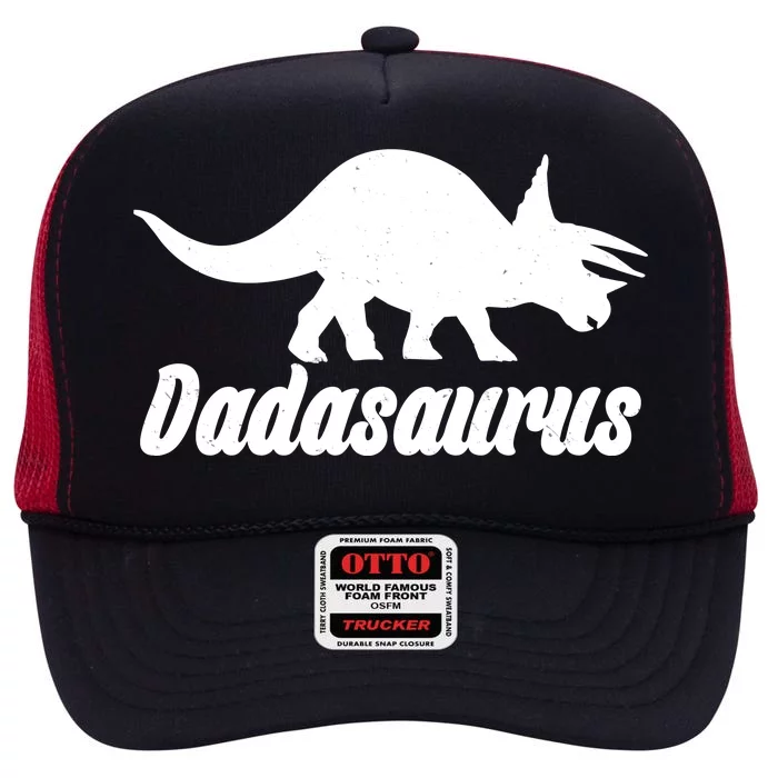 Dadasaurus Dinosaur Father's Day High Crown Mesh Trucker Hat