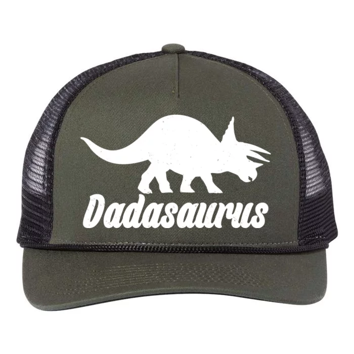 Dadasaurus Dinosaur Father's Day Retro Rope Trucker Hat Cap