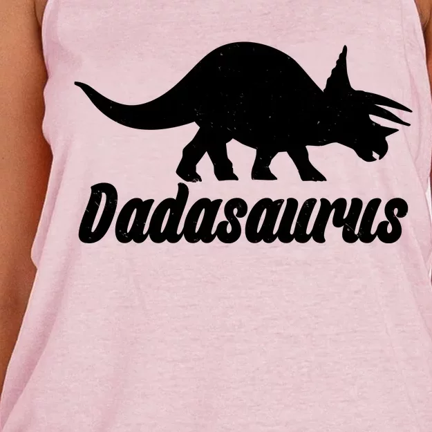 Dadasaurus Dinosaur Father's Day Women's Knotted Racerback Tank