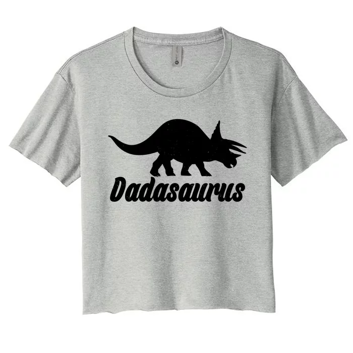 Dadasaurus Dinosaur Father's Day Women's Crop Top Tee