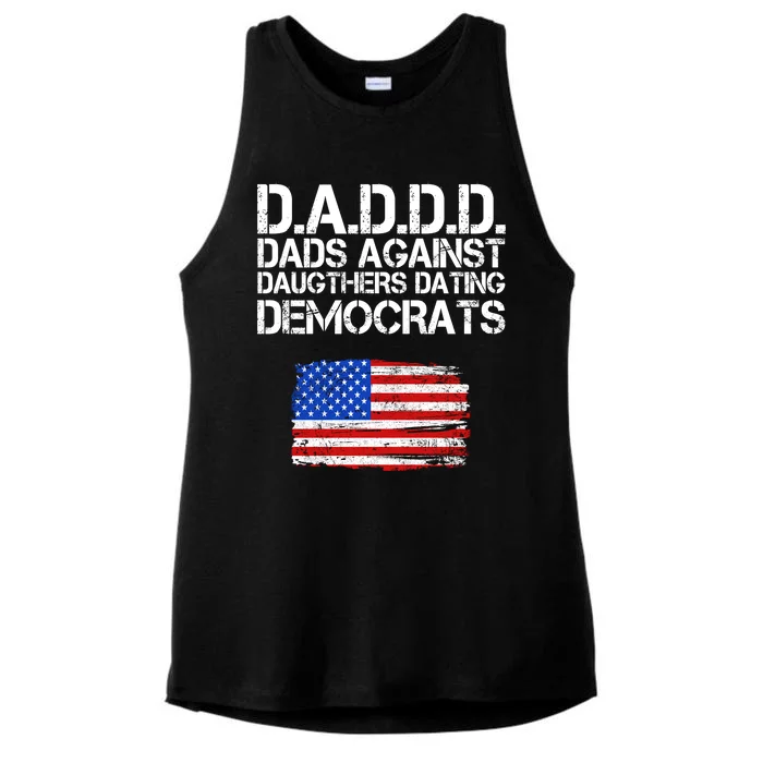 DADDD Dads Against Daughters Dating Democrats Ladies Tri-Blend Wicking Tank