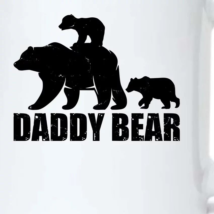 Daddy Bear With Twin Cubs Father's Day Black Color Changing Mug