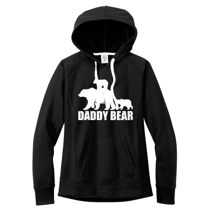 Daddy Bear With Twin Cubs Father's Day Women's Fleece Hoodie