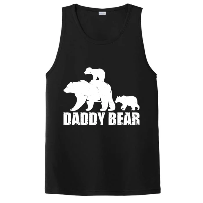 Daddy Bear With Twin Cubs Father's Day Performance Tank