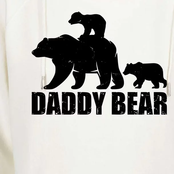 Daddy Bear With Twin Cubs Father's Day Womens Funnel Neck Pullover Hood