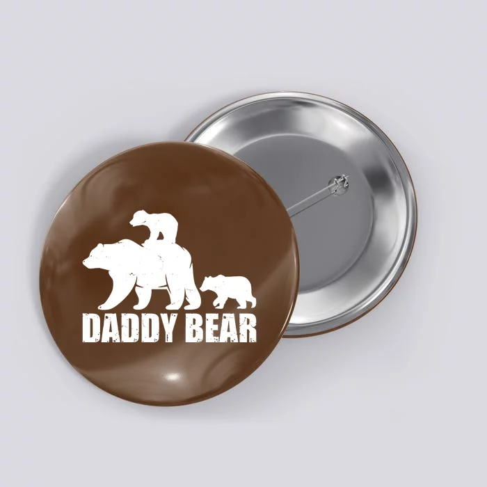 Daddy Bear With Twin Cubs Father's Day Button