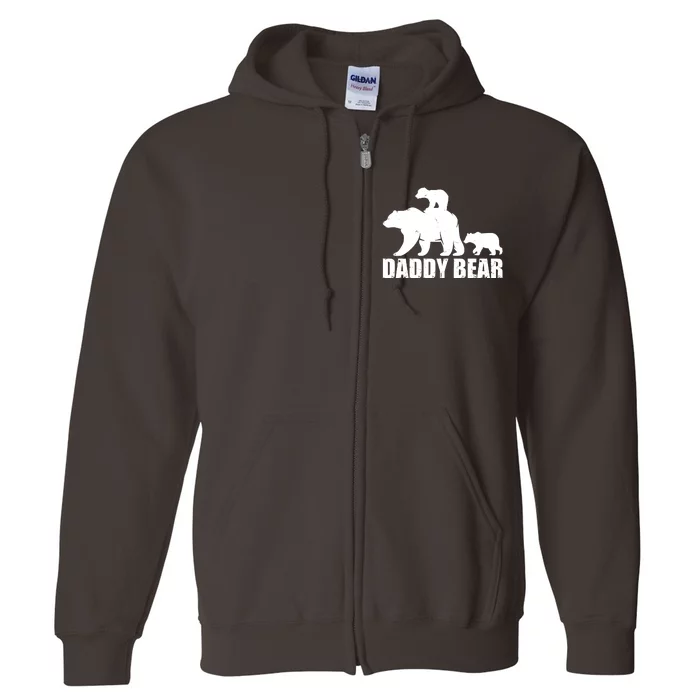 Daddy Bear With Twin Cubs Father's Day Full Zip Hoodie