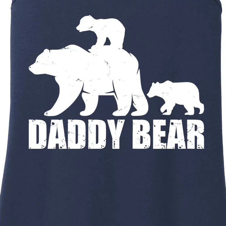 Daddy Bear With Twin Cubs Father's Day Ladies Essential Tank