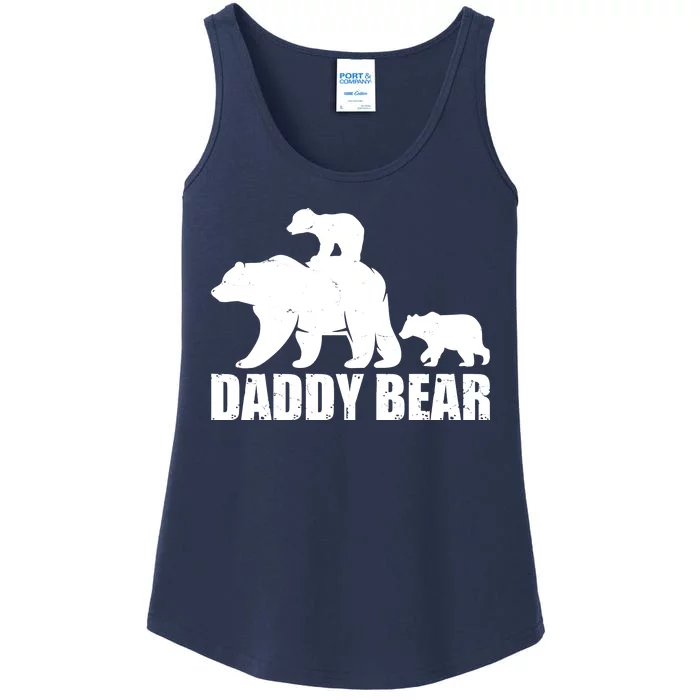 Daddy Bear With Twin Cubs Father's Day Ladies Essential Tank