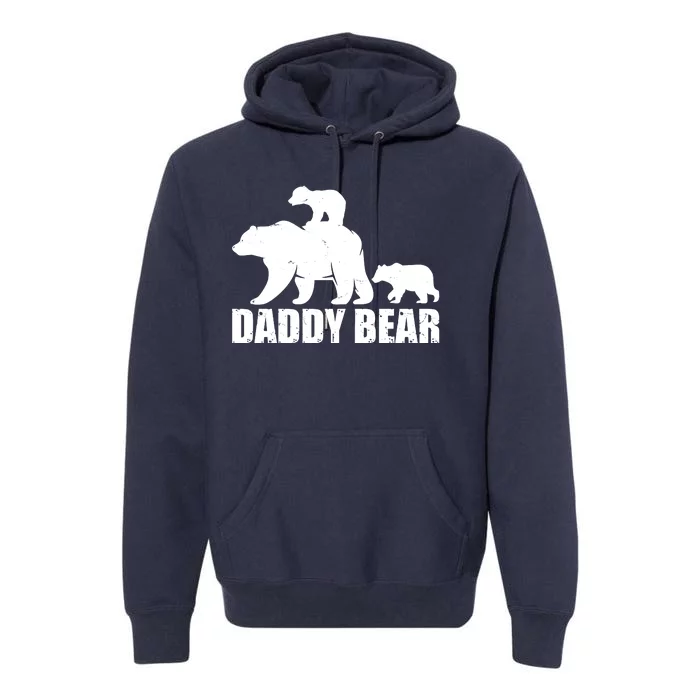 Daddy Bear With Twin Cubs Father's Day Premium Hoodie