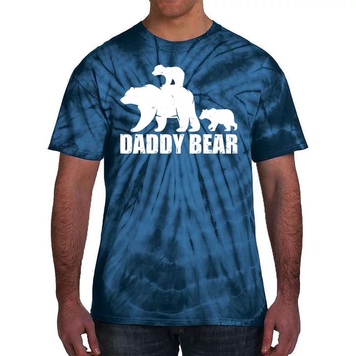 Daddy Bear With Twin Cubs Father's Day Tie-Dye T-Shirt