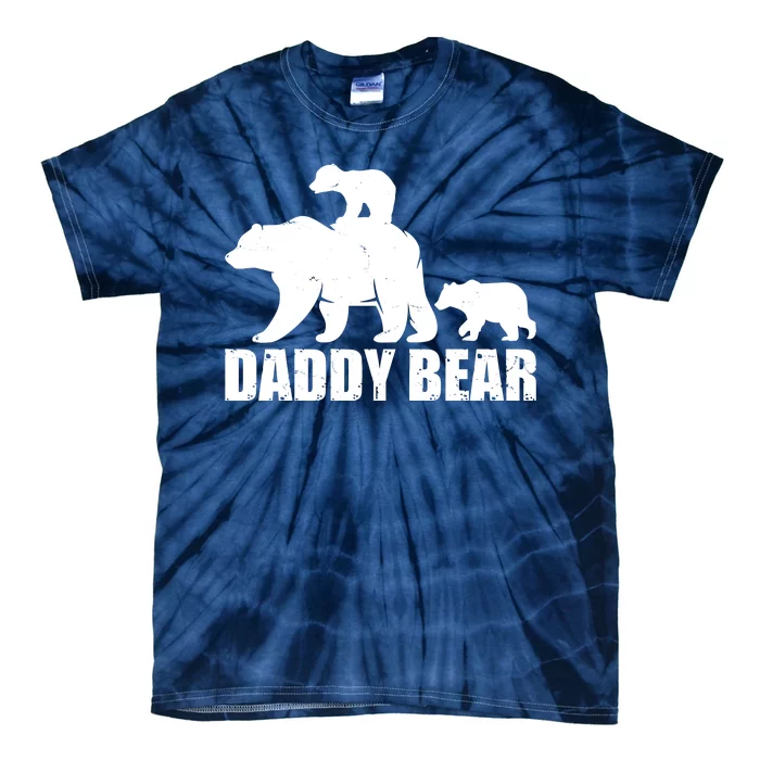 Daddy Bear With Twin Cubs Father's Day Tie-Dye T-Shirt