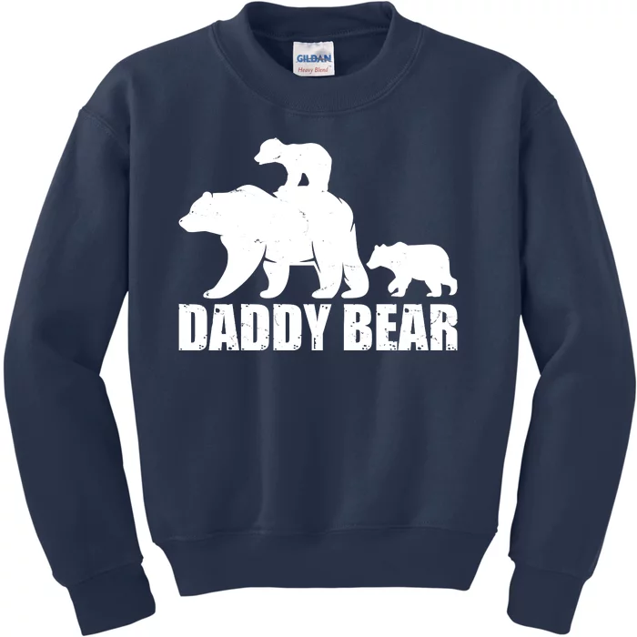 Daddy Bear With Twin Cubs Father's Day Kids Sweatshirt