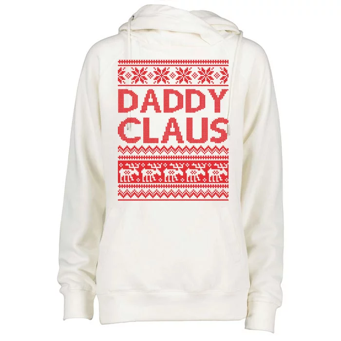 Daddy Claus Ugly Christmas Womens Funnel Neck Pullover Hood