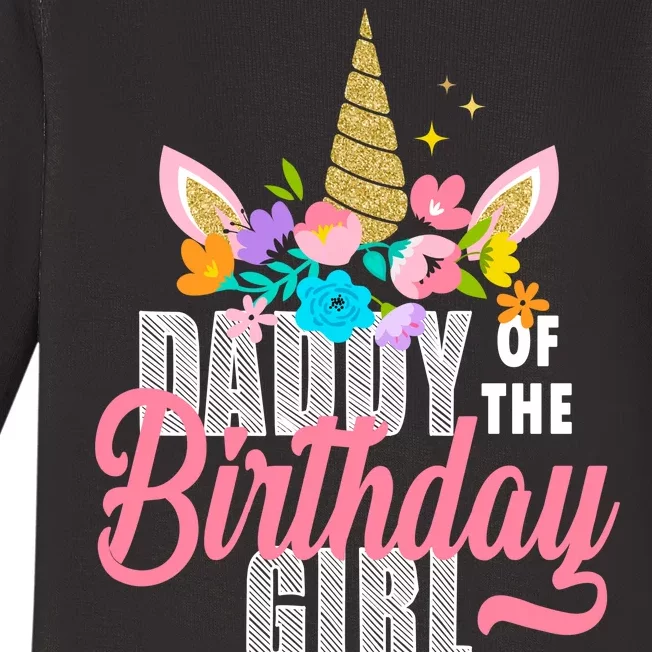 Daddy Of The Birthday Girl Baby Long Sleeve Bodysuit