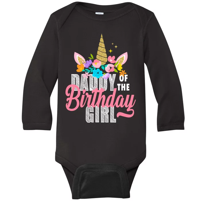 Daddy Of The Birthday Girl Baby Long Sleeve Bodysuit