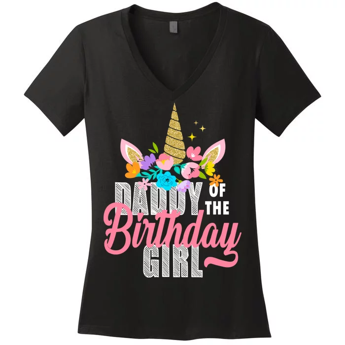 Daddy Of The Birthday Girl Women's V-Neck T-Shirt