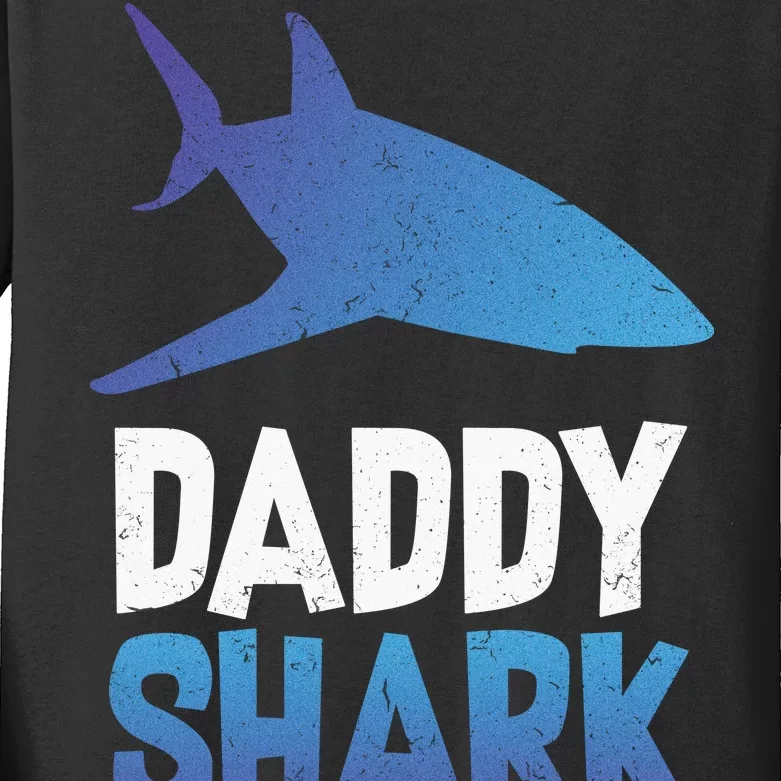 Daddy Shark Kids Long Sleeve Shirt