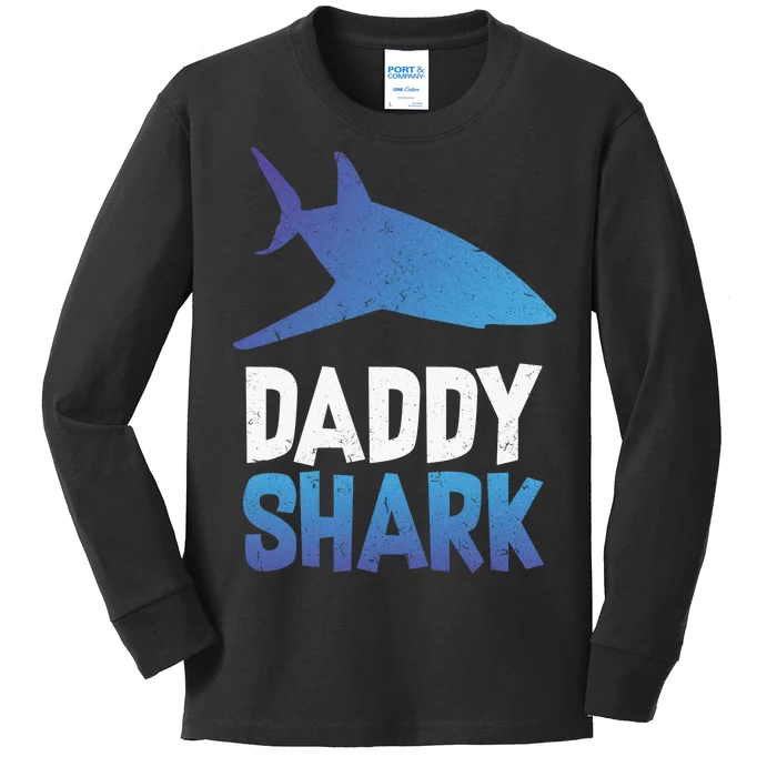 Daddy Shark Kids Long Sleeve Shirt