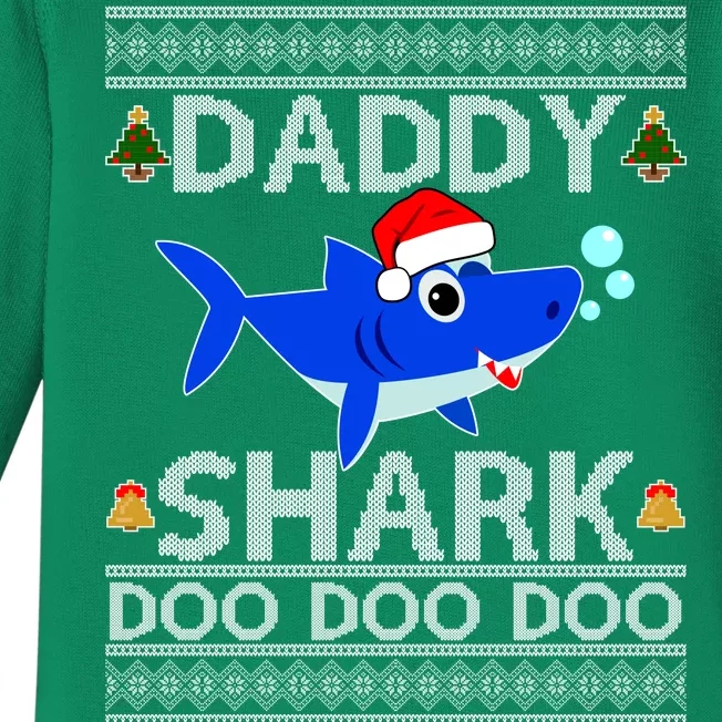 Daddy Shark Doo Doo Cute Ugly Christmas Baby Long Sleeve Bodysuit