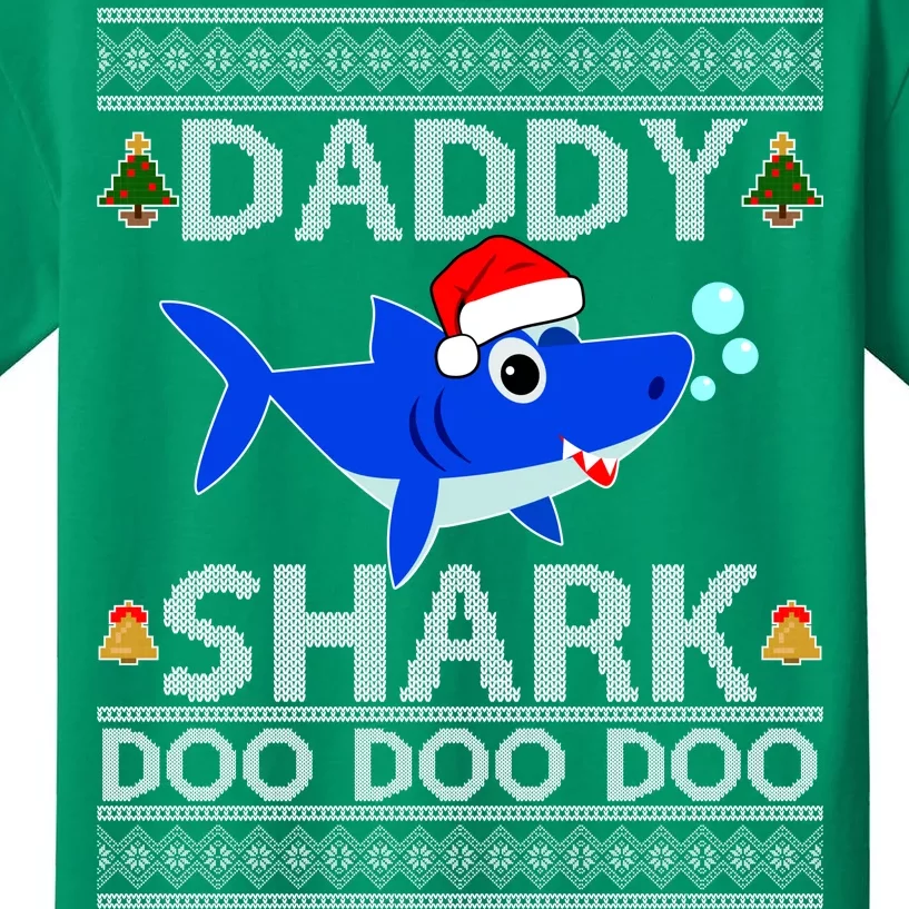 Daddy Shark Doo Doo Cute Ugly Christmas Kids T-Shirt