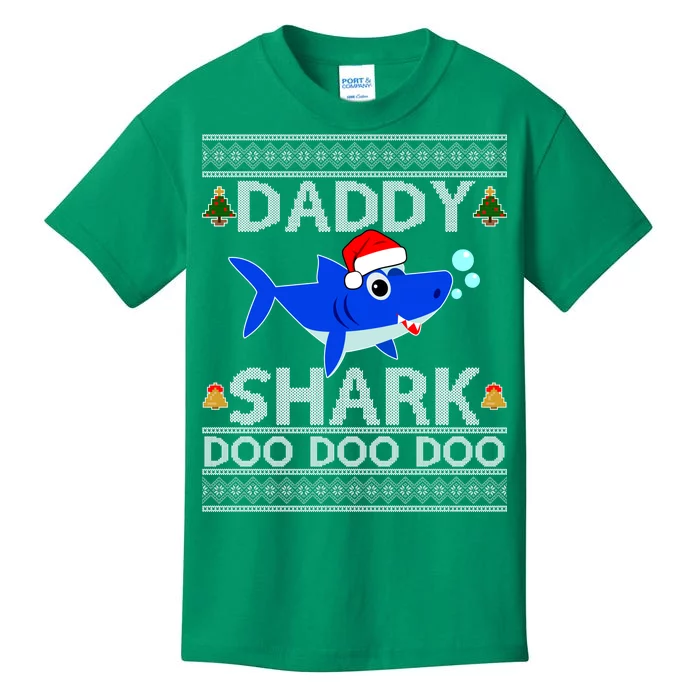 Daddy Shark Doo Doo Cute Ugly Christmas Kids T-Shirt