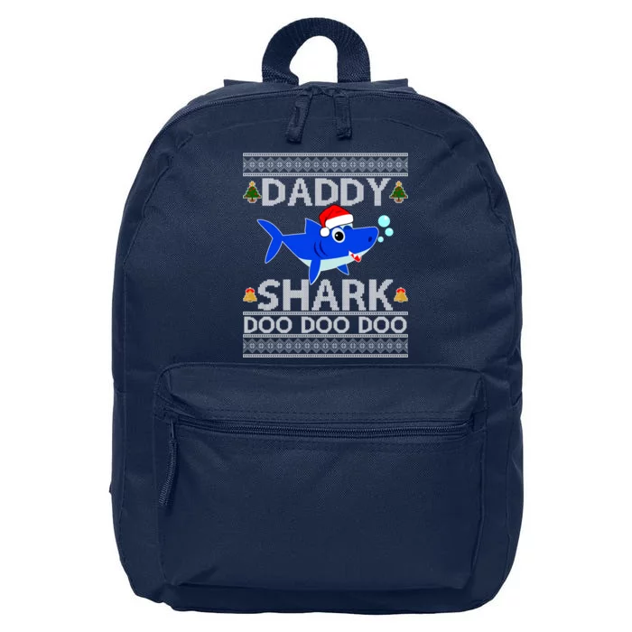 Daddy Shark Doo Doo Cute Ugly Christmas 16 in Basic Backpack