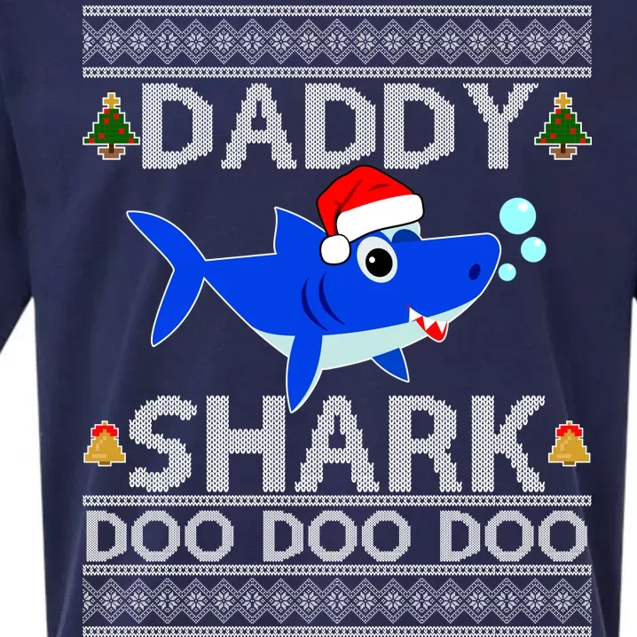 Daddy Shark Doo Doo Cute Ugly Christmas Sueded Cloud Jersey T-Shirt