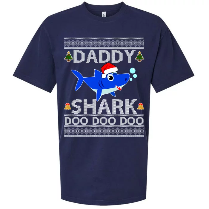 Daddy Shark Doo Doo Cute Ugly Christmas Sueded Cloud Jersey T-Shirt