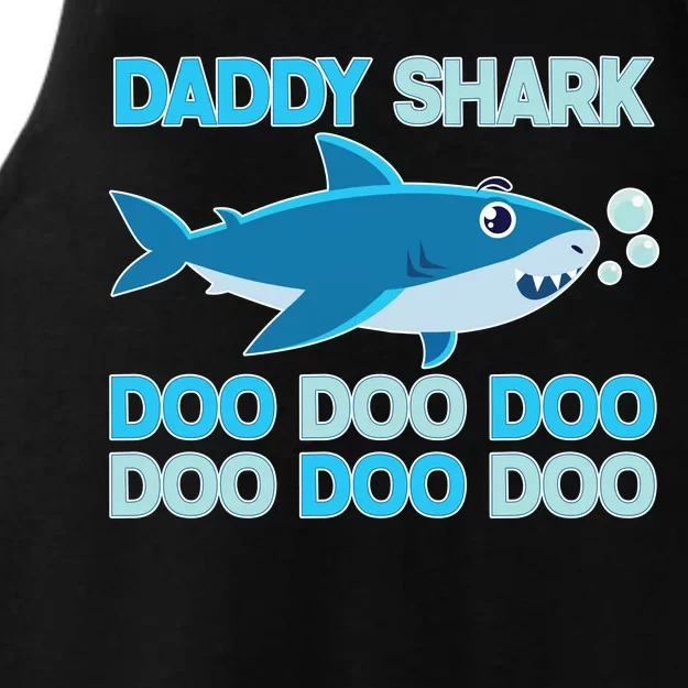 Daddy Shark Doo Doo Doo Funny Ladies Tri-Blend Wicking Tank