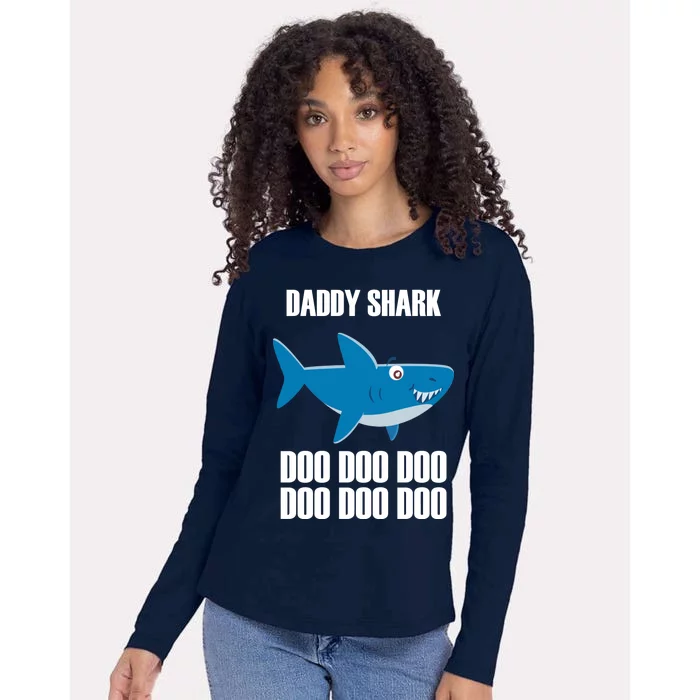 Daddy Shark Funny Cute Womens Cotton Relaxed Long Sleeve T-Shirt