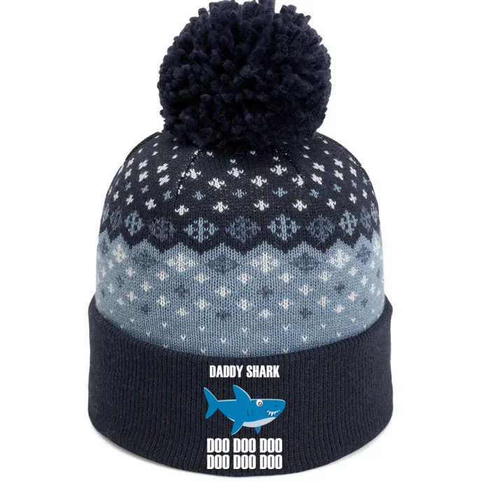 Daddy Shark Funny Cute The Baniff Cuffed Pom Beanie