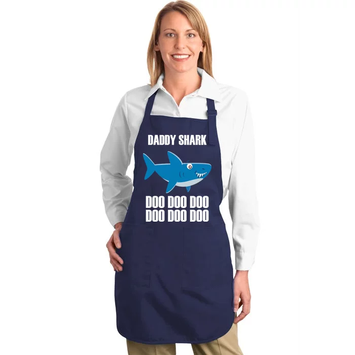 Daddy Shark Funny Cute Full-Length Apron With Pocket