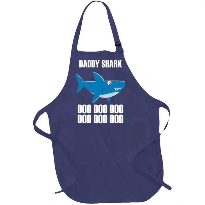 Daddy Shark Funny Cute Full-Length Apron With Pocket