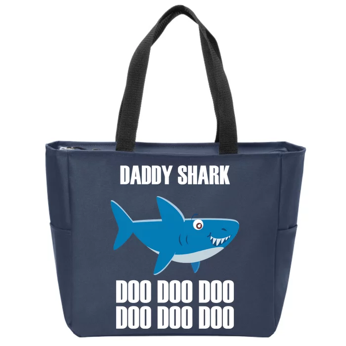 Daddy Shark Funny Cute Zip Tote Bag